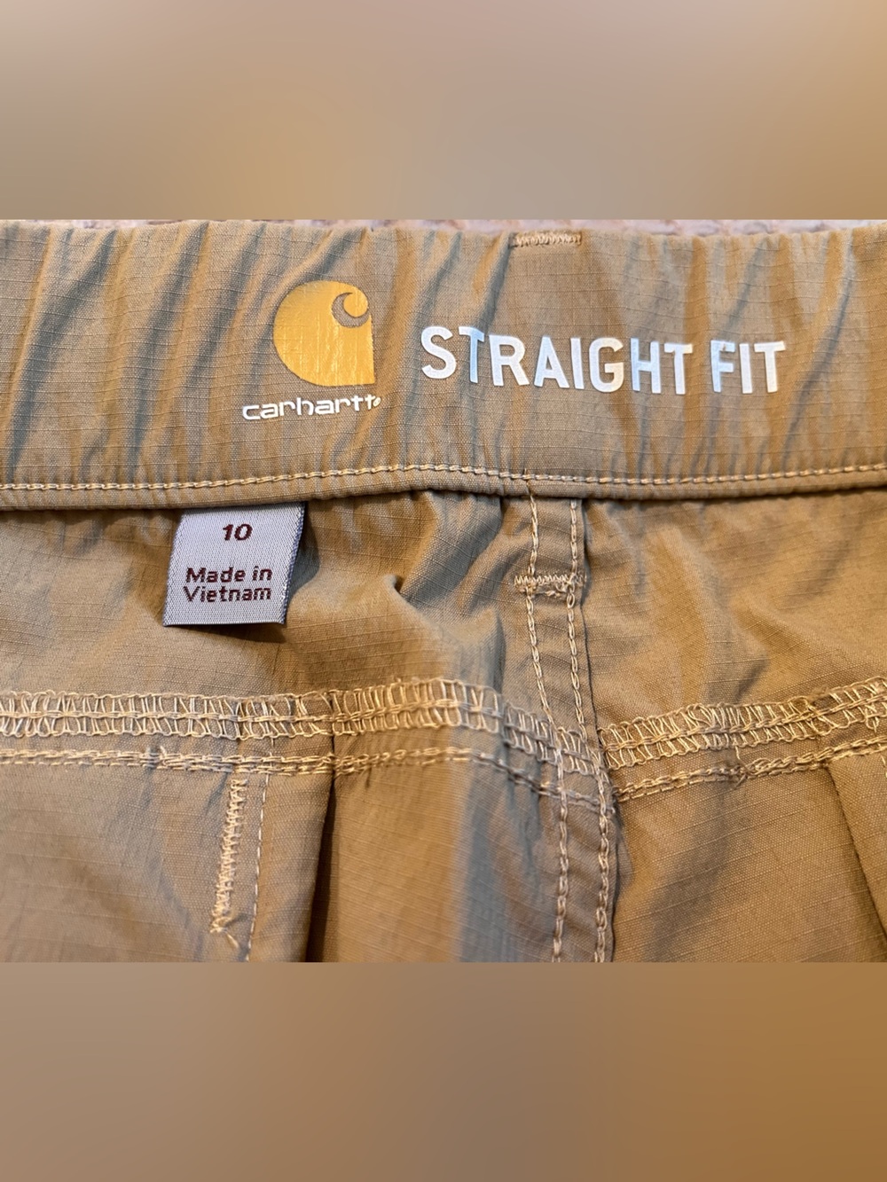Carhartt Women's Straight Fit Cargo Shorts Size 10 Khaki Tan - Picture 5 of 5